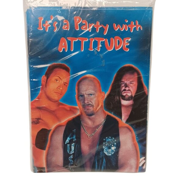 Vintage 1999 WWF 8 Invitations With Envelopes The Rock Stone Cold Undertaker - Picture 3 of 5